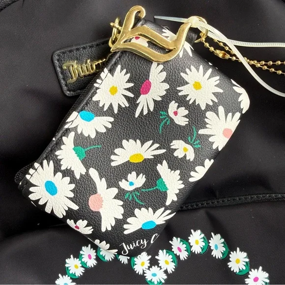 Juicy Couture Black Backpack with Floral Accents - Picture 6 of 7